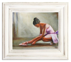 Obraz Baletnica 30x35 obraz malowany na płótnie w białej ramie