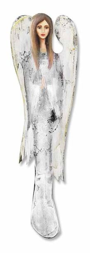 Aniołek drewniany malowany 101560 biały 52x15