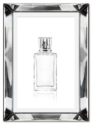 Obraz w lustrzanej ramie do salonu glamour perfumy 31x41cm