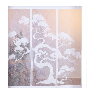 Firanka żakardowa tryptyk BONSAI 160x50cm x 3szt.
