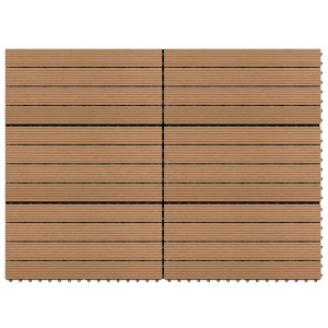 Płytki tarasowe, 6 szt., WPC, 60x30 cm, 1,08 m², brązowe