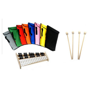 DZWONKI Chromatyczne CYMBAŁKI + Pokrowiec różowy + 4 pałki