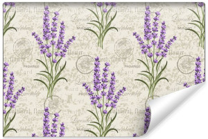 Fototapeta DEKORACYJNA w Stylu Vintage Lawenda Kwiaty 315cm x 210cm
