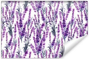 Fototapeta DEKORACYJNA Malowane Kwiaty Lawendy 300cm x 210cm
