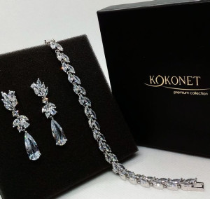 Komplet ślubny ROSANA silver + ROSIE silver
