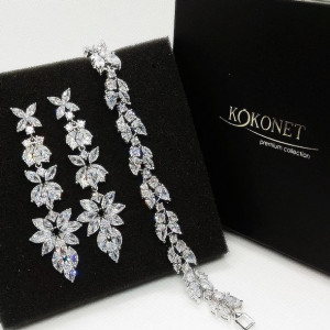 Komplet ślubny PENELOPA silver + FLORAL silver