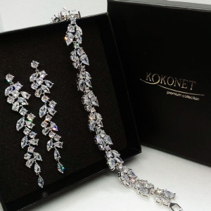 Komplet ślubny CHLOE silver + FLORAL silver