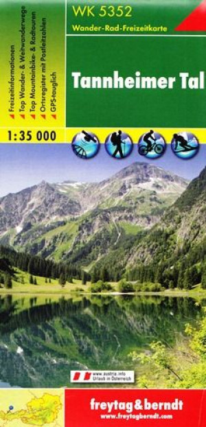 TANNHEIMER TAL Alpy Austria mapa turystyczna FB