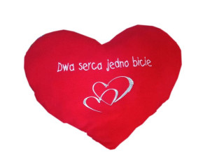 Poduszka serce z haftem