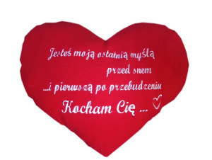 Poduszka serce z haftem