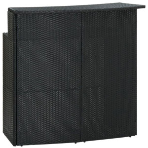 Ogrodowy stolik barowy, czarny, 120x55x110 cm, polirattan