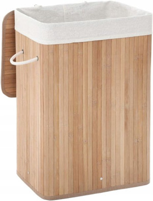 Songmics bambusowy kosz na pranie 75l