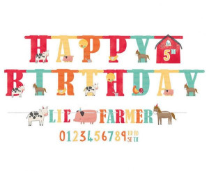 Baner Papierowy Farma Happy Birthday Urodziny