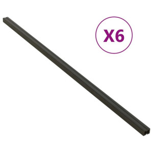 Legary tarasowe, 6 szt., czarne, 170 x 8,5 x 4,5 cm, WPC