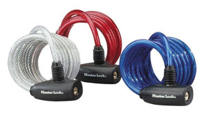 Zapięcie rowerowe MASTERLOCK QUANTUM 8127 8mm 180cm KLUCZYK zestaw mix kolo