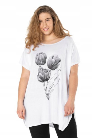 Duża Długa Bluzka Damska Tunika Oversize 653-05