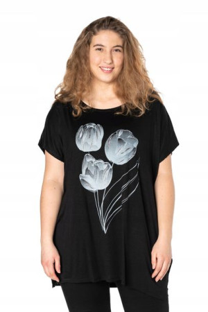 Duża Długa Bluzka Damska Tunika Oversize 653-06