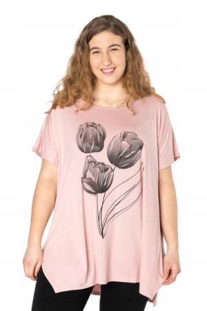 Duża Długa Bluzka Damska Tunika Oversize 653-10