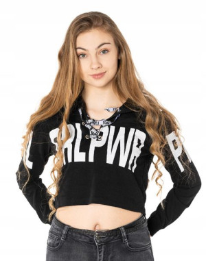Młodzieżowa Krótka Bluzka Crop Top Bluza 842-2 r L