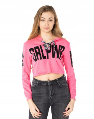 Młodzieżowa Krótka Bluzka Crop Top Bluza 842-6 r S