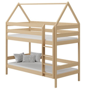 Łóżko Piętrowe Dziecięce Drewniane Kolory DOMEK PIĘTROWY 200x90