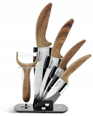 Zestaw Noży Ceramicznych Ultra Ostre + Stojak 5el.