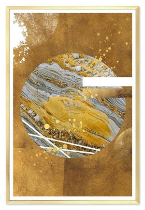 Obraz na płótnie w złotej ramie 63x93cm złote słońce