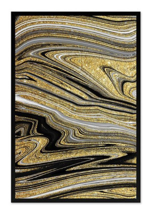 Obraz na płótnie w czarnej ramie 63x93cm złoty piasek