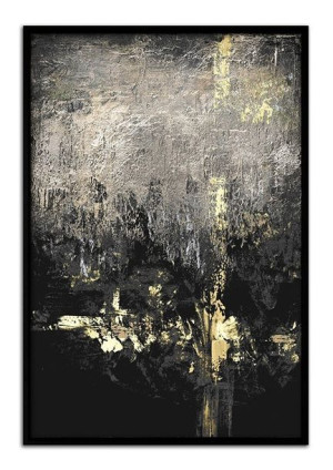 Obraz na płótnie w ramie 63x93cm czarna abstrakcja