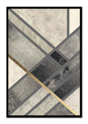 Obraz na płótnie w ramie 63x93cm szara abstrakcja