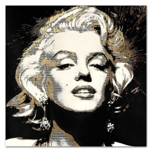 Obraz na płótnie 80x80cm złota Marilyn Monroe