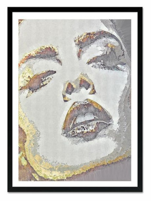 Obraz na płótnie w ramie 53x73cm złota twarz
