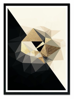 Obraz na płótnie w ramie 53x73cm złoty kryształ