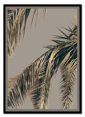 Obraz na płótnie w ramie 63x93cm złota palma