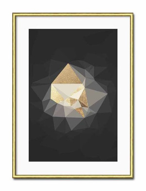 Obraz do salonu w złotej ramie 31x41cm złoty kryształ