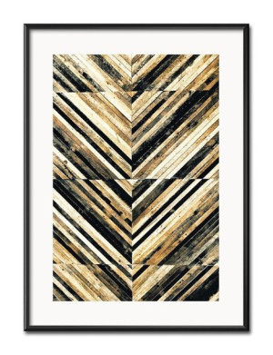 Obraz do salonu w ramie 31x41cm złote wzory