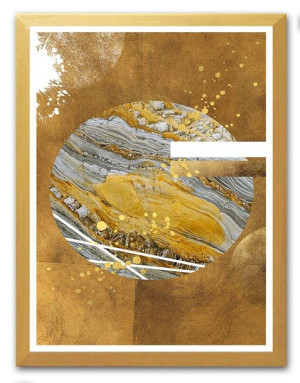 Obraz na płótnie w złotej ramie 33x43cm złoty księżyc