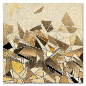 Obraz na płótnie 60x60cm czarno-złoty glamour