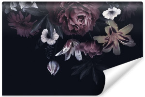 Fototapeta DEKORACYJNA 3D Piwonie Lilie i Kwiaty Vintage 270cm x 180cm