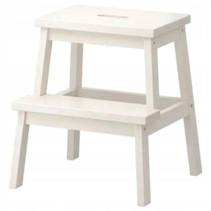 Taboret Ze Schodkiem Biały Bekvam 50 Cm