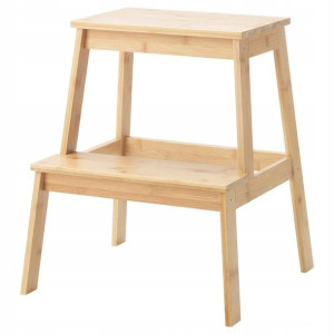Taboret Ze Schodkiem Bambus Tenhult 43x40x50 Cm