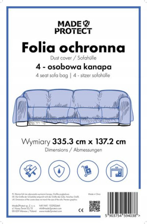 Folia ochronna / pokrowiec na kanapę 4-osobową