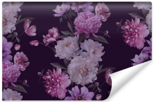 Fototapeta do Salonu VINTAGE Piwonie Pąki 3D 368cm x 254cm