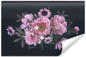 Fototapeta DEKORACYJNA do Sypialni Różowe Piwonie 3D 368cm x 254cm