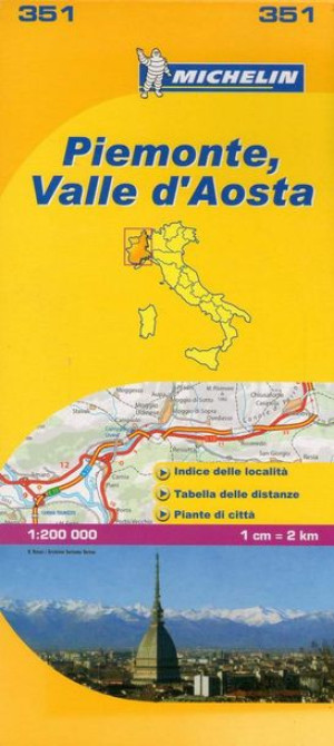 PIEMONT DOLINA AOSTY Włochy mapa drogowa Michelin