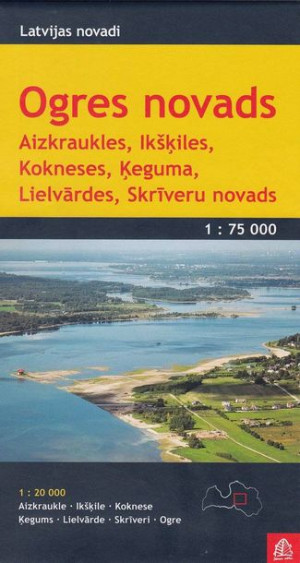 GMINA OGRE Łotwa mapa drogowa 1:75 000 Jana Seta