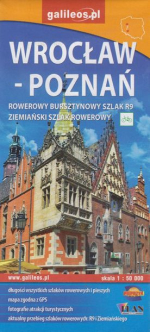 WROCŁAW-POZNAŃ szlak rowerowy mapa turystyczna