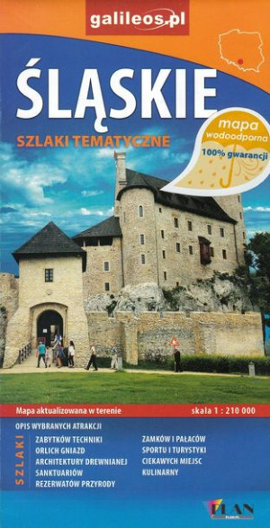 SLĄSKIE mapa turystyczna WODOODPORNA 1:210 000