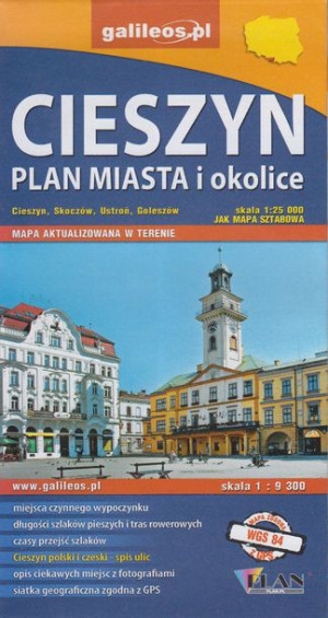 CIESZYN I OKOLICE plan miasta 1:9 300 PLAN NOWY !