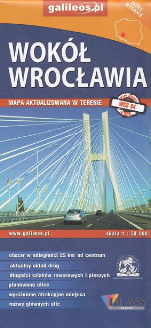 WOKÓŁ WROCŁAWIA mapa turystyczna PLAN